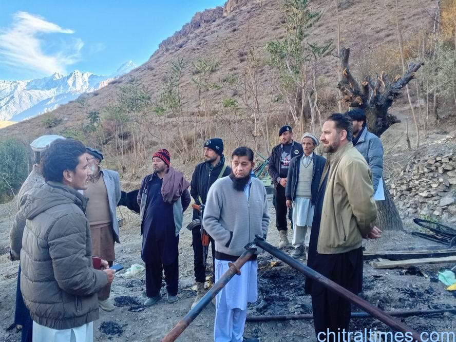 chitraltimes dc and dpo upper chitral visit zaini fire cut house 7