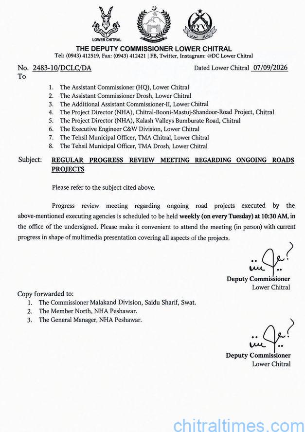 chitraltimes dc lower chitral letter to nha