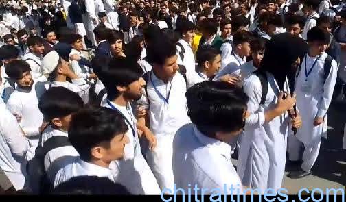 chitraltimes degree college students protest aginst privatization 1