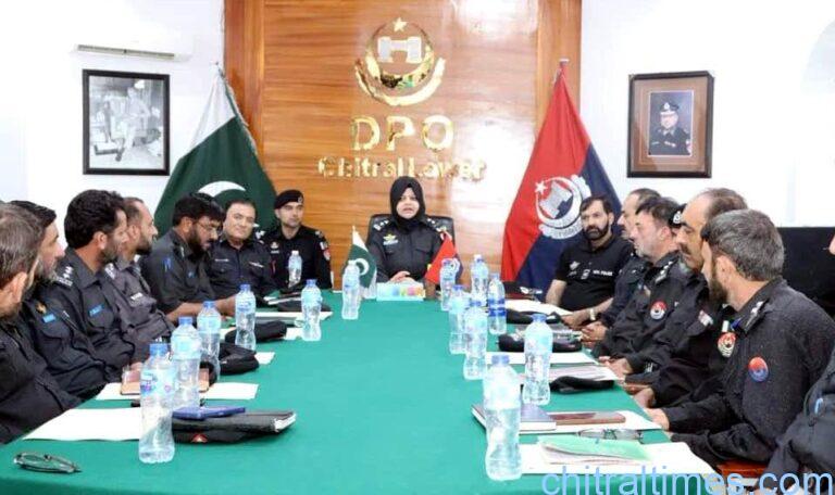 chitraltimes dpo reshum jahangir chaired crime meeting