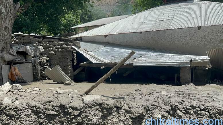 chitraltimes flash flood damaged houses crops in broze kol lower chitral 10