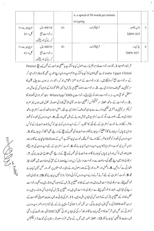 chitraltimes job opportunities DSJ chitral upper 2