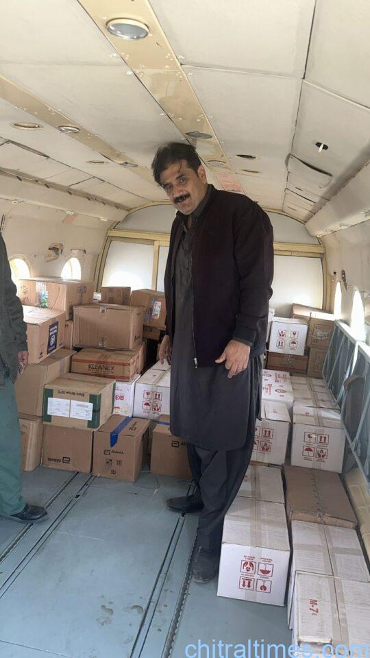 chitraltimes kp govt dispatched medicine and food items to Kurum 2