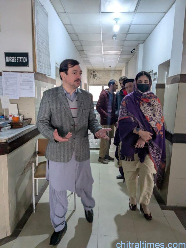 chitraltimes mpa khadija bibi visit dhq hospital dho office 2