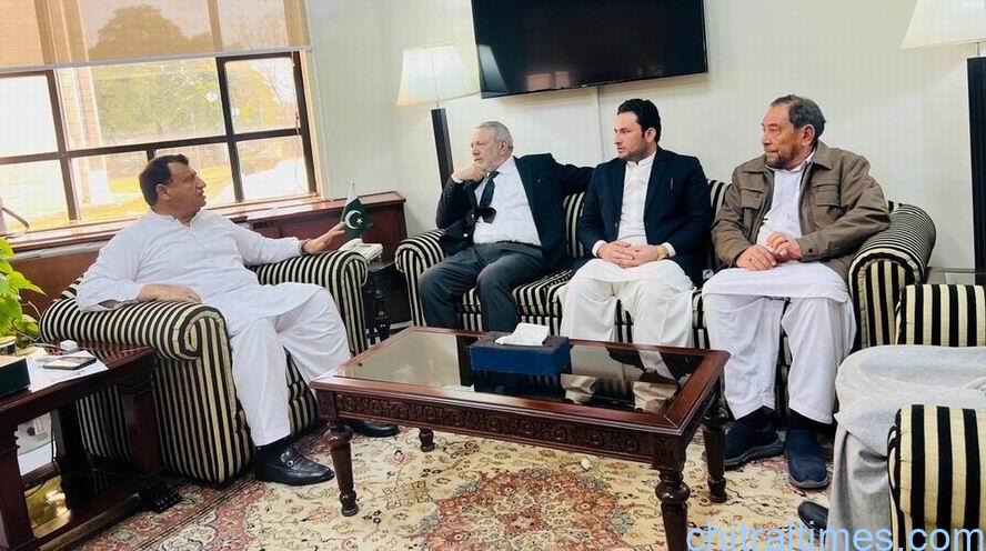 chitraltimes pmln chitral delegation lead by abdul wali khan adv meeting with federal ministers 5