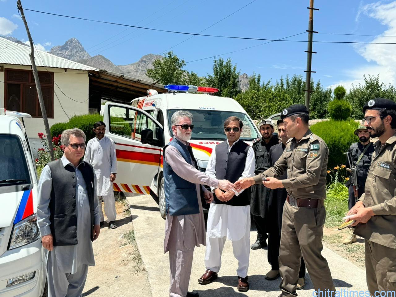 chitraltimes rescue1122 received two ambulances from dho upper chitral 2