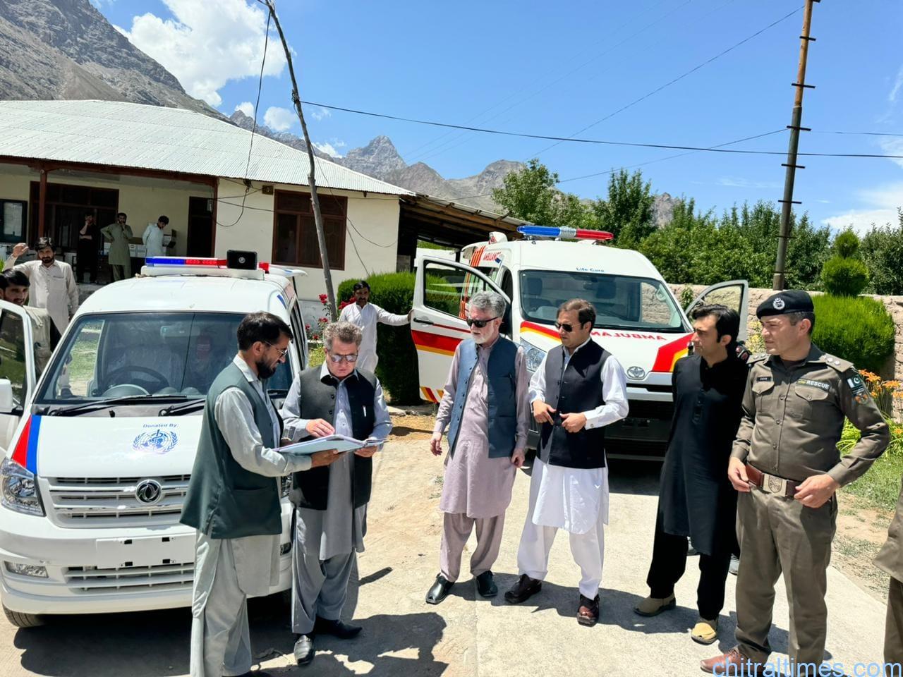 chitraltimes rescue1122 received two ambulances from dho upper chitral 3