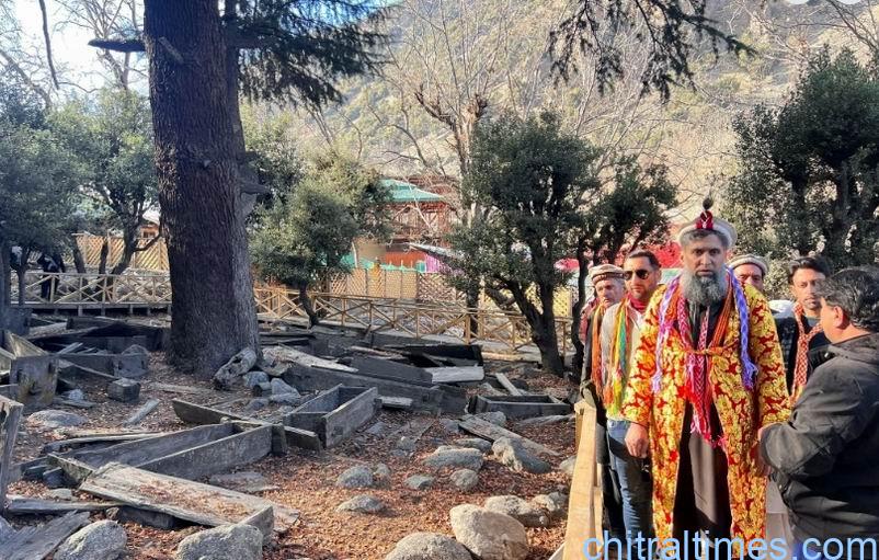 chitraltimes secretary tourisom visit kalash valley inagurated development schemes visit graveyard