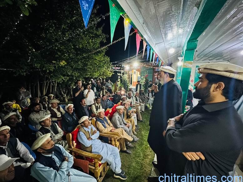 chitraltimes senator talha mahmood visit flood hit area of karimabad 1