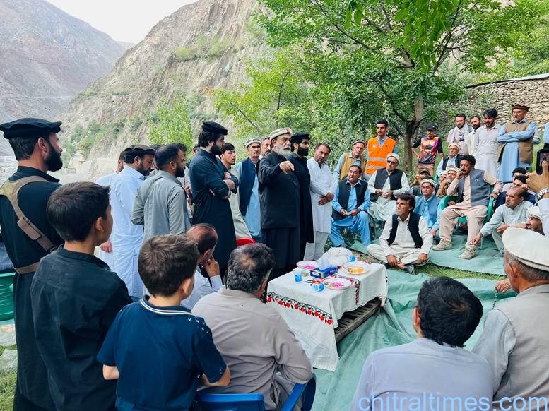 chitraltimes senator talha mahmood visit flood hit area of karimabad 6