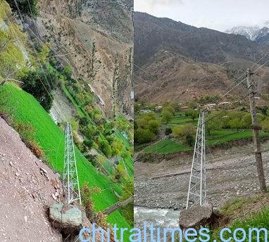 chitraltimes shishikoh electric pols collapsed 5