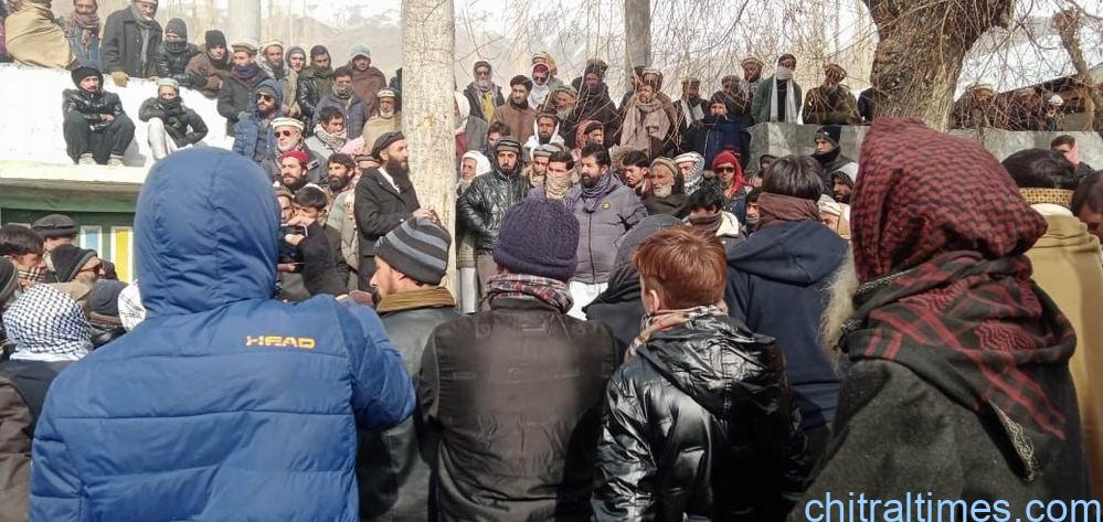 chitraltimes ttrf torkhwo protest against umair khalil schedule 4th imposition 2