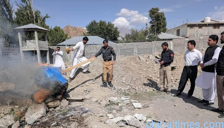 chitraltimes upper chitral court distroyed drugs 3
