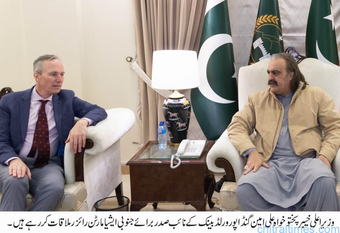 وزیر اعلی خیبر پختونخوا علی امین گنڈاپور سے عالمی بینک کے  وفد کی ملاقات، صوبائی حکومت اور ورلڈ بینک کے درمیان اشتراک اور باہمی تعاون کے دائرہ کار کو مزید وسعت دینے پر اتفاق