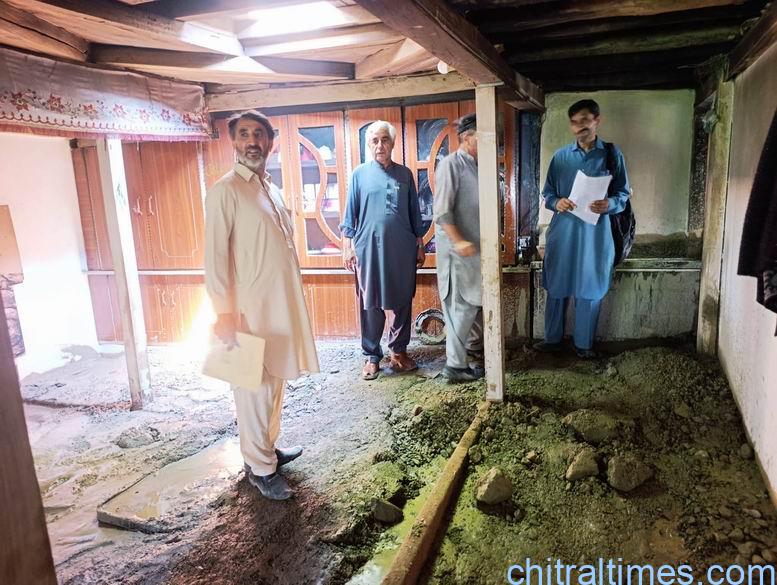 chitraltimes yarkhoon valley flash flood hit houses damaged crops ac mastuj visit 5