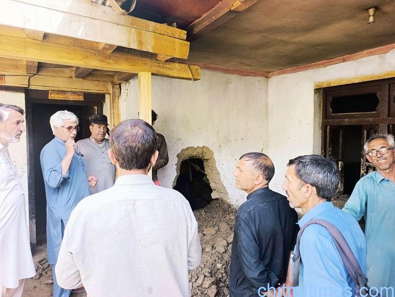 chitraltimes yarkhoon valley flash flood hit houses damaged crops ac mastuj visit 6