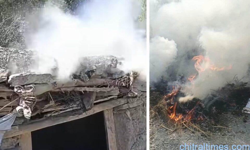 chitraltimes zaini gambori khan house caught fire and turn into ashes 2 1