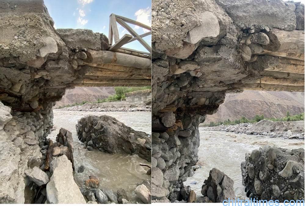 ژوپو یارخون پل ناقص تعمیر کے باعث دریا برد، ویلی کے عوام مشکلات کا شکار ، متعلقہ حکام سے دادرسی کی اپیل